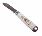 Vintage Richards Sheffield Folding Folder Pocket Knife Queen Elizabeth II Silver Jubilee 77 Lamppost