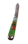 Vintage Richards Sheffield Folding Folder Pocket Knife Scottish Piper Lamppost Mark Souvenir
