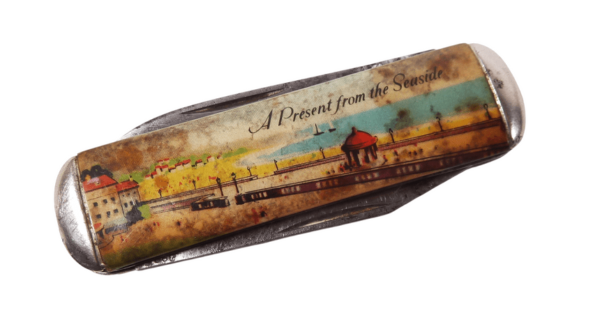 Vintage Richards Sheffield Folding Pocket Pen Knife Twin Blade Present from Seaside