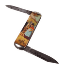 Vintage Richards Sheffield Folding Pocket Pen Knife Twin Blade Welsh Lady