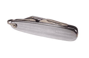 Vintage Richards Sheffield Mini Engine Turned Folding Pocket Knife Screwdriver Can Tin Opener