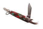 Vintage Richards Sheffield Mini Folding Pocket Knife Screwdriver Can Open Tartan Plaid Unusual Shape
