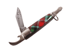 Vintage Richards Sheffield Mini Folding Pocket Knife Screwdriver Can Open Tartan Plaid Unusual Shape