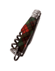 Vintage Richards Sheffield Mini Miniature Bottle Folding Folder Pocket Knife Corkscrew Tartan Plaid