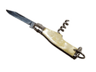 Vintage Richards Sheffield Mini Miniature Bottle Folding Folder Pocket Knife Corkscrew Pearl White