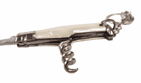 Vintage Richards Sheffield Mini Miniature Bottle Pocket Knife Corkscrew Pearl White c/w Key Chain