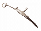 Vintage Richards Sheffield Mini Miniature Bottle Pocket Knife Corkscrew Pearl White c/w Key Chain