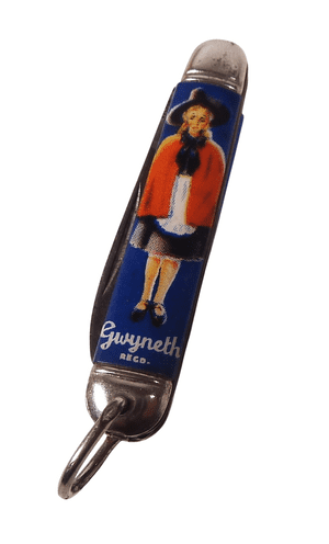 Vintage Richards Sheffield Mini Miniature Folding Folder Pocket Knife Gwyneth Regd Welsh Lady