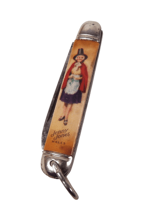 Vintage Richards Sheffield Mini Miniature Folding Folder Pocket Knife Jenny Jones Wales Souvenir
