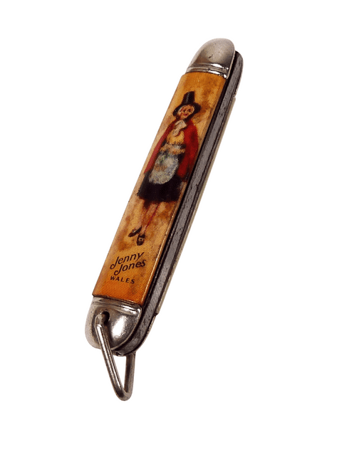 Vintage Richards Sheffield Mini Miniature Folding Folder Pocket Knife Jenny Jones Wales Souvenir