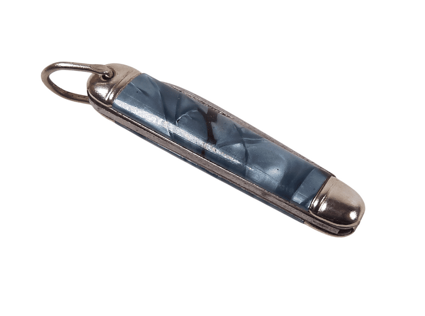 Vintage Richards Sheffield Mini Miniature Folding Folder Pocket Knife Pearl Blue