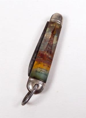 Vintage Richards Sheffield Mini Miniature Folding Folder Pocket Knife Present from Blackpool Tower