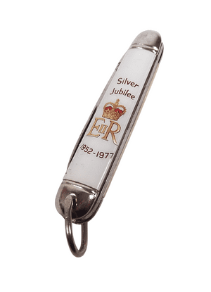 Vintage Richards Sheffield Mini Miniature Folding Folder Pocket Knife QEII Silver Jubilee Lamppost