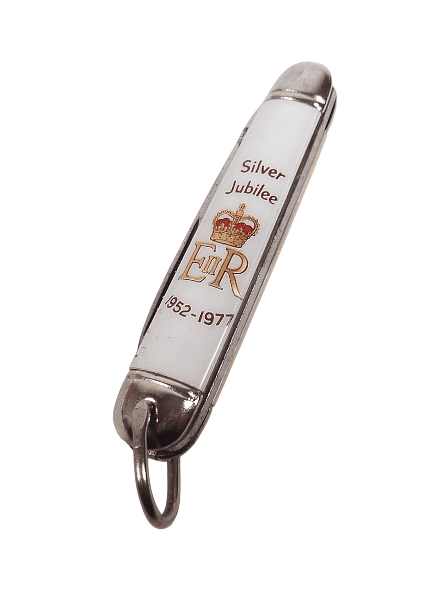 Vintage Richards Sheffield Mini Miniature Folding Folder Pocket Knife QEII Silver Jubilee Lamppost
