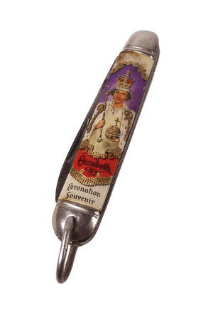 Vintage Richards Sheffield Mini Miniature Folding Pocket Knife Elizabeth II Coronation 1953 Souvenir