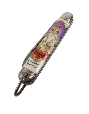 Vintage Richards Sheffield Mini Miniature Folding Pocket Knife Elizabeth II Coronation 1953 Souvenir