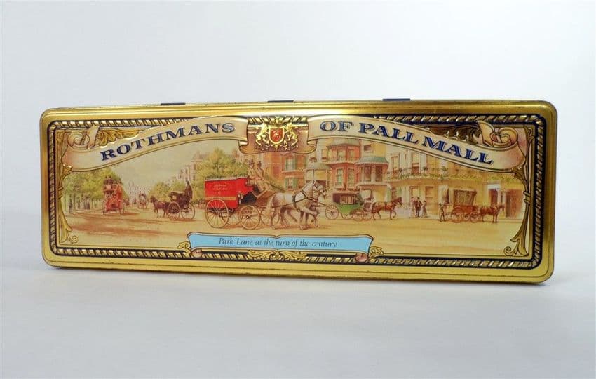 Vintage Rothmans of Pall Mall 'Park Lane at the Turn of the Century' Cigarette Tin 1970s Coach Horse