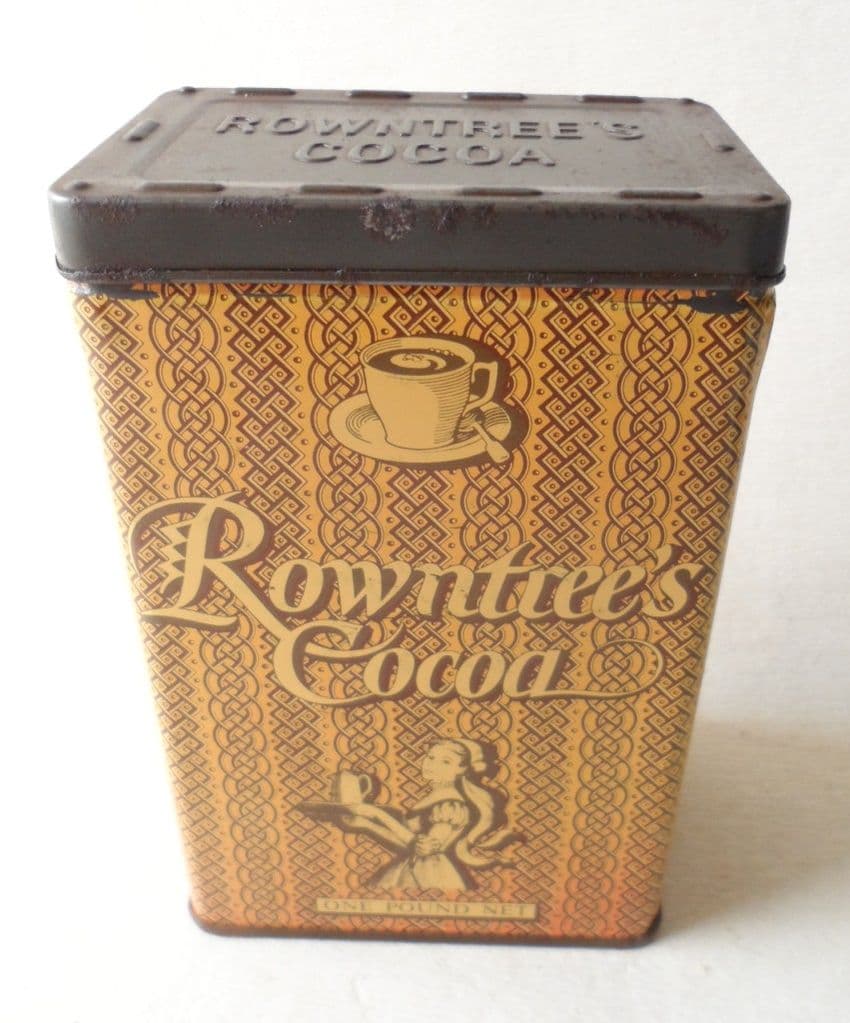 Vintage Rowntree & Co Ltd York England Elect Cocoa 1lb One Pound Tin Circa 1940s Rowntree's Rowntrees