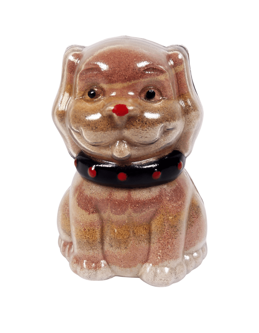 Vintage Sand Filled Seaside Souvenir Dog Ornament IOW Isle of Wight  Alum Bay Sands 50s Kitsch