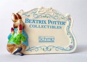 Vintage Schmid Pottery Beatrix Potter Peter Rabbit Advertising Shop Display Sign Collectors