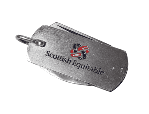 Vintage Scottish Equitable Advertising Promotional Sheffield Folding Pocket Knife Opener Screwdriver