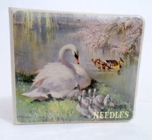 Vintage Sewing Golden Fleece Redditch Needle Book Case Needles Threader 1960s Swans Vernon Ward