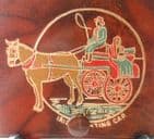 Vintage Sewing Leather Case Wallet Silk Stocking Mending Kit Irish Jaunting Car 1950s Thread Needle