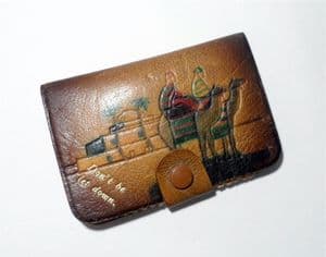 Vintage Sewing Leather Don't be let Down Needle Book Case Needles Safety Pins 1930s Camel Tunisia