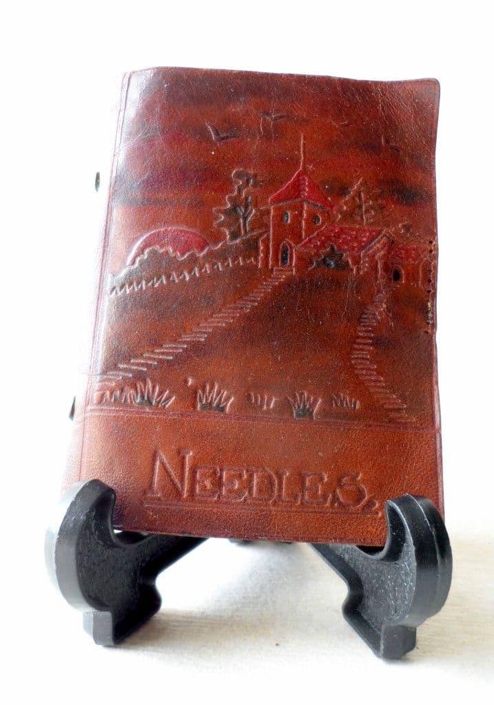 Vintage Sewing William Hall & Co Alcester Empty Leather Needle Book Case Needles Safety Pins 1930s Chapel on Hill Church