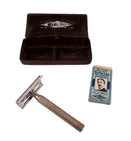 Vintage Shaving Boxed Gillette 3 Piece Tech Safety Razor Made in England 1940s Standard DE Blades