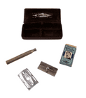 Vintage Shaving Boxed Gillette 3 Piece Tech Safety Razor Made in England 1940s Standard DE Blades