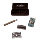 Vintage Shaving Boxed Gillette 3 Piece Tech Safety Razor Made in England 1940s Standard DE Blades