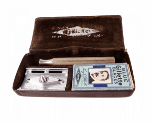 Vintage Shaving Boxed Gillette 3 Piece Tech Safety Razor Made in England 1940s Standard DE Blades