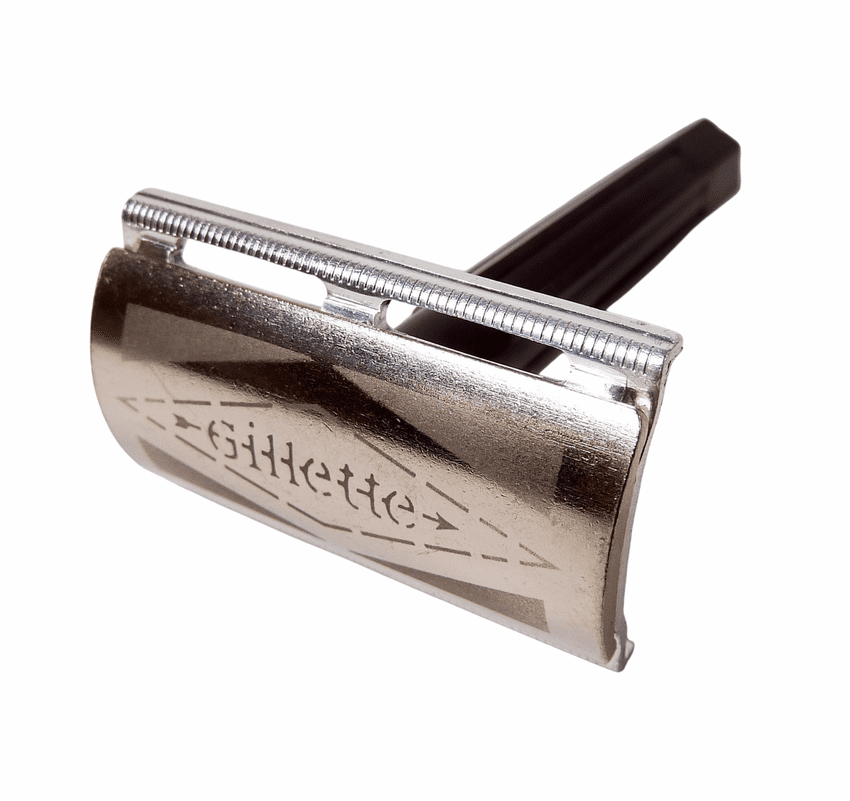 Vintage Shaving Gillette 3 Piece Tech Safety Razor Made England  Standard DE Blades Bakelite Handle