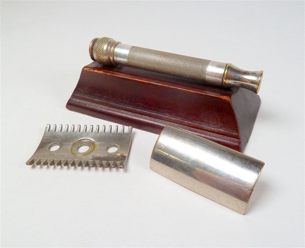 Vintage Shaving Gillette Ball End 3 Piece Open Comb Safety Razor Canada ...