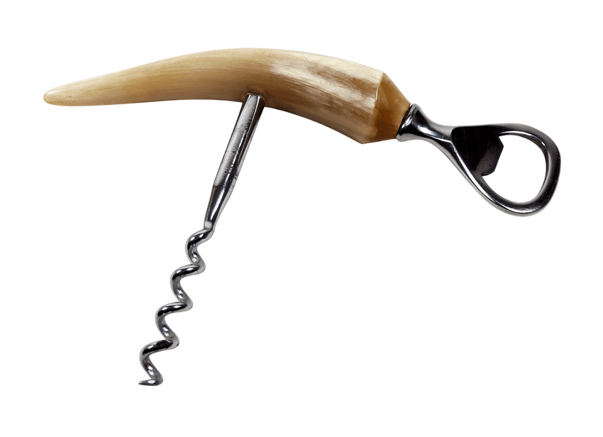 Vintage Sheffield Stainless Steel Horn Handle Combination Corkscrew Bottle Opener Circa 1970s
