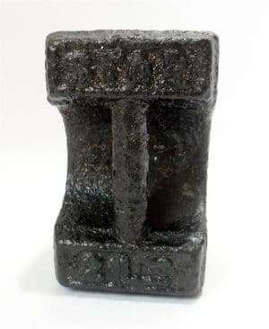 Vintage Shop Bar Cast Iron Weight 2 lb Pound STAD Standard Paperweight Verification Mark