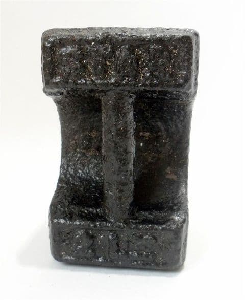 Vintage Shop Bar Cast Iron Weight 2 lb Pound STAD Standard Paperweight Verification Mark