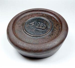 Vintage Shop Cast Iron Nesting Weight 4lb Pound Verification Mark Lincoln County