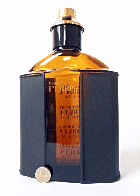Vintage Shop Display Giant Factice 1986 Gianfranco Ferre Homme Amber Glass Perfume Bottle Possible Drinks Decanter