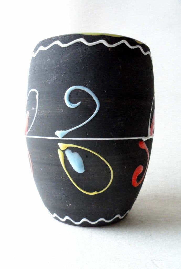 Vintage Signed Handmade Mid Century Italian Art Pottery Vase Applied ...