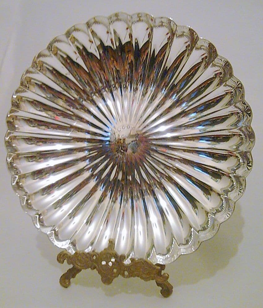 Vintage Silver Plate Scalloped Fruit Dish Elkington Lytham Green Drive Golf Club Golfing Trophy 1969