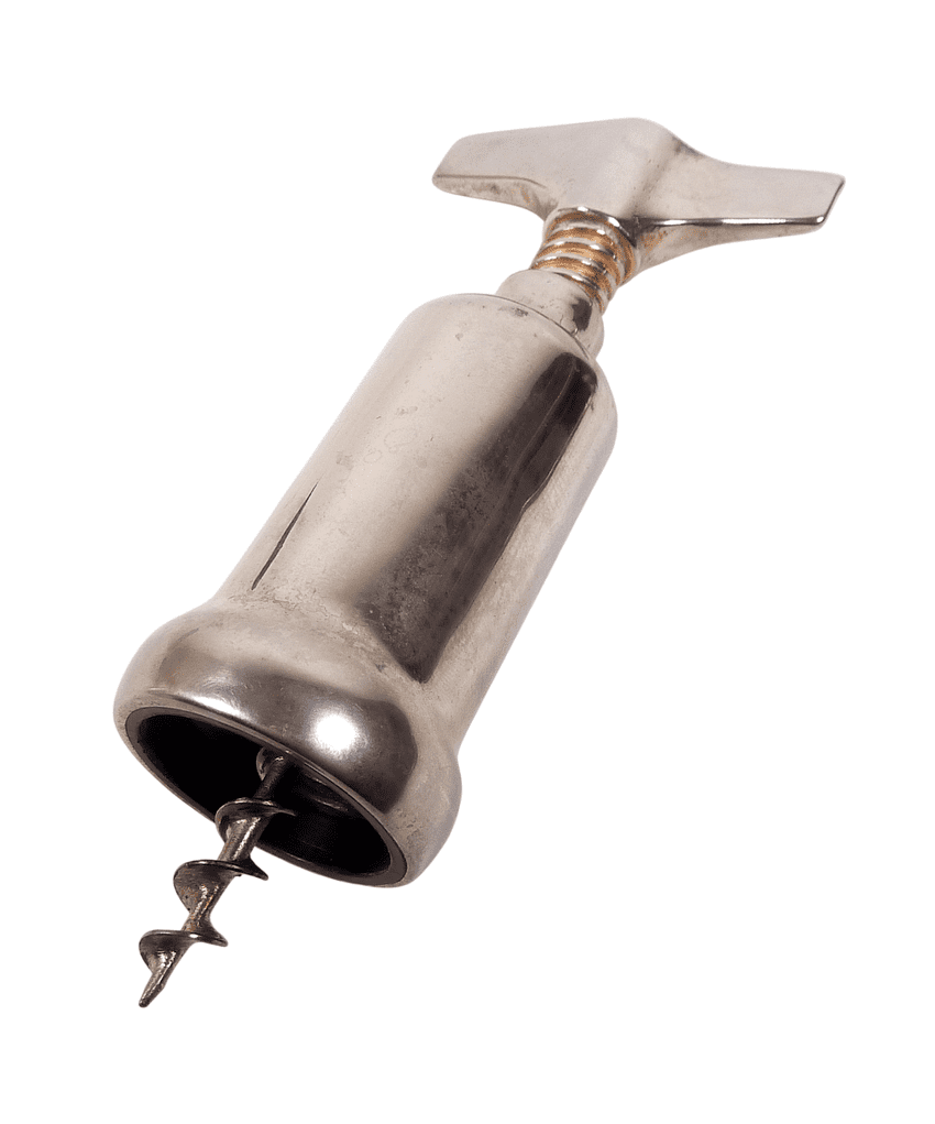 Vintage Silver Plated Barrel Corkscrew Circa 1980s Possibly Lauffer of Italy