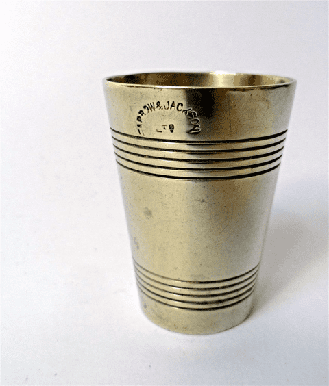 Vintage Silver Plated Single Measure 1/5 Gill Farrow & Jackson Ltd London 1930s Art Deco