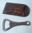 Vintage Smith Chorley Drinks of Health Bottle Opener Motto Tooled Leather Case Quench Thy Thirst Circa 1930s