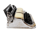 Vintage Smoking Chrome Plate on Brass Figural Typewriter Table Lighter Circa 1950s Working