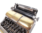 Vintage Smoking Chrome Plate on Brass Figural Typewriter Table Lighter Circa 1950s Working