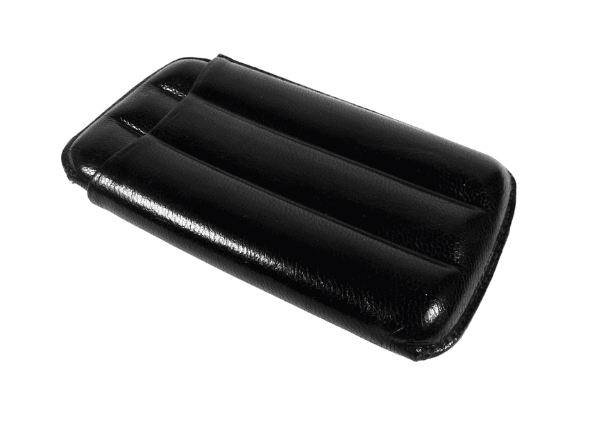 Vintage Smoking Leather Triple Finger Cigar Slip Case Holder Half Corona or Petite Quality