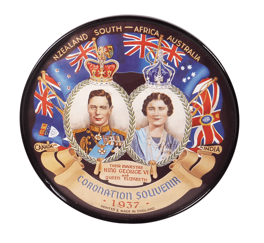 Vintage Souvenir 1937 Coronation King George VI & Queen Elizabeth Wall & Easel Back Framed Print