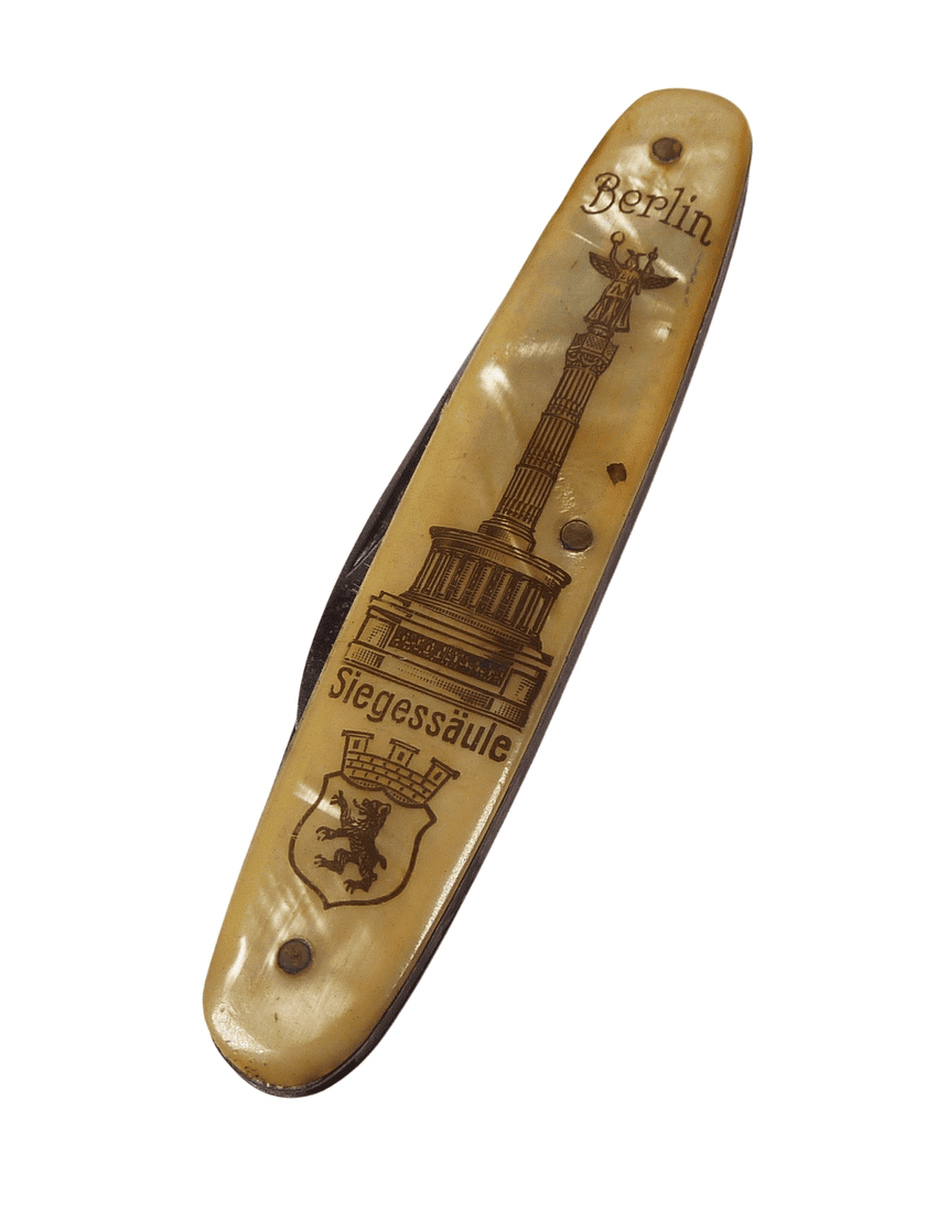 Vintage Souvenir Solingen Celluloid Pocket Knife Berlin Siegessaule Victory Column Pictorial